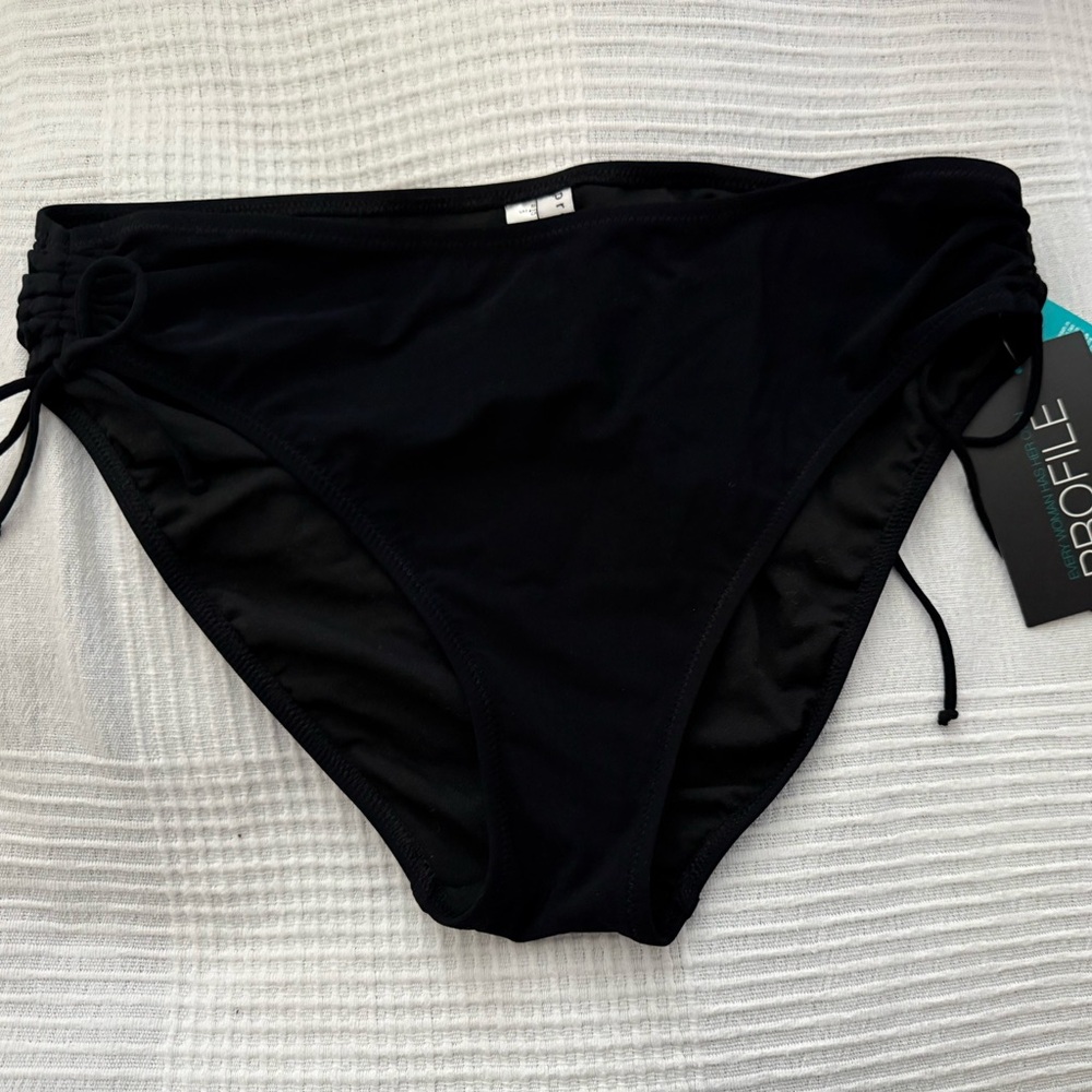 NWT black bikini bottoms - size 12